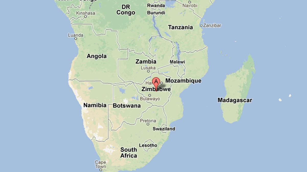 Det var i Zimbabwe, södra Afrika, som detta hände.
